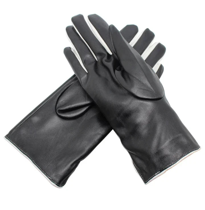 Women Winter Gloves Fleece Comfy Soft Leather Warm Thermal Lined Button Gloves