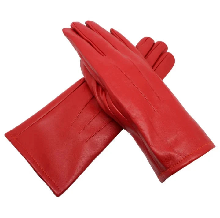 Women's Leather Gloves Winter Warm Soft Thermal Fleece Lined Driving Wrist Glove