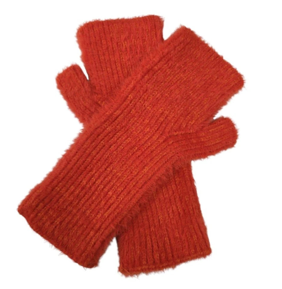 Unisex Women's Cashmere Blend Knitted Fingerless Gloves Winter Soft Wrist Warmers Gloves