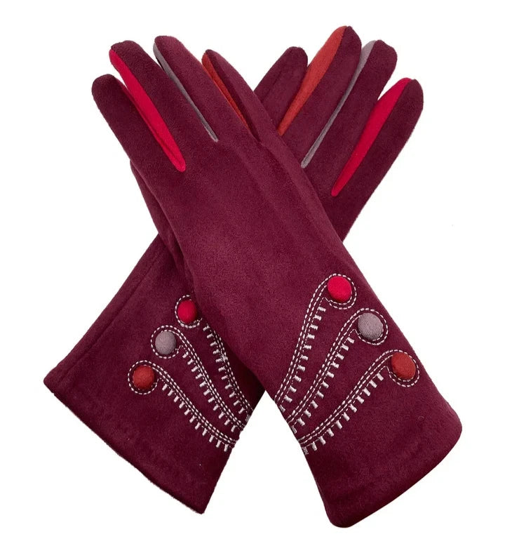 Women Fleece Lined Cosy Colourful Fashion Gloves Ladies Winter Warm Gloves Touch Screen