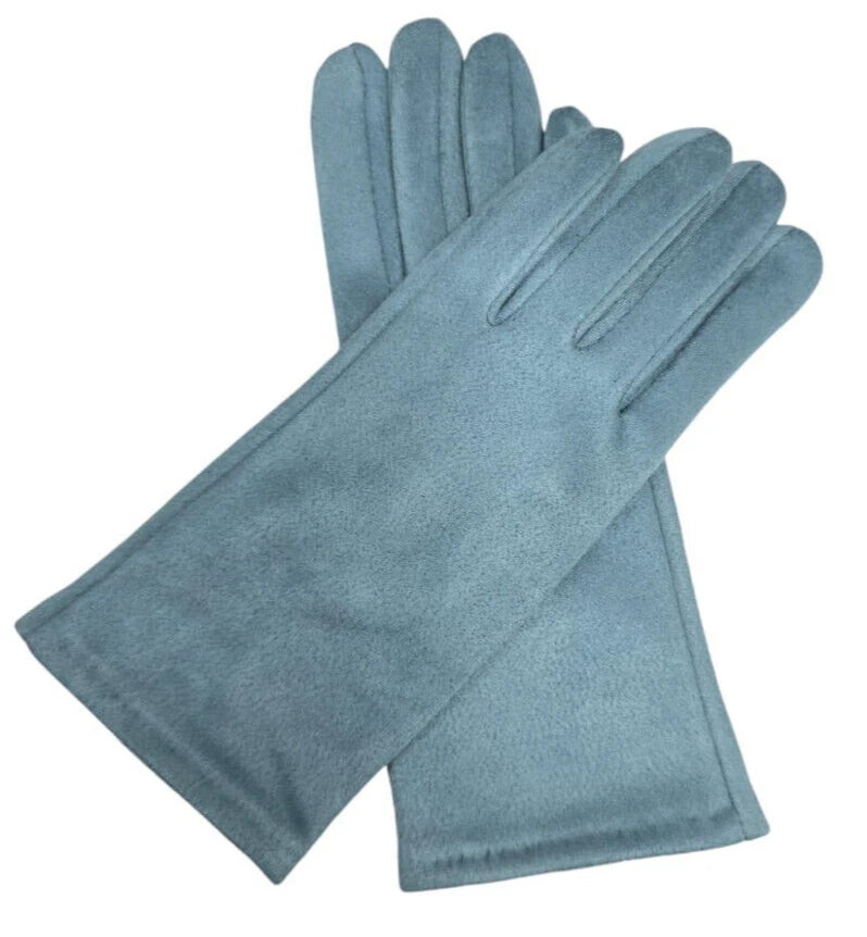 Women Plain Gloves Solid Colour Soft Cozy Warm Faux Suede Gloves  Fleece Touch Screen Gloves