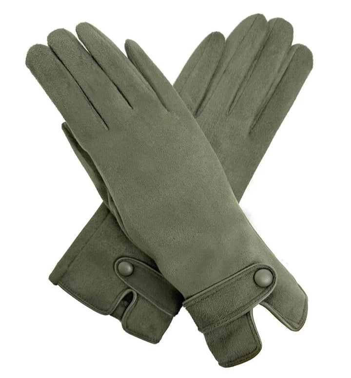 Ladies Women Winter Gloves Fleece Faux Suede Gloves Warm Thermal Gloves Soft Lined