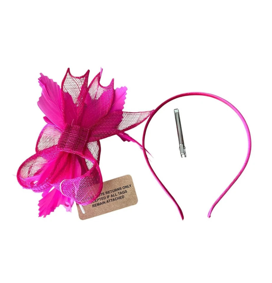 Women's Feather Fascinator Looped Headband Clip Party Wedding Prom Royal Ascot