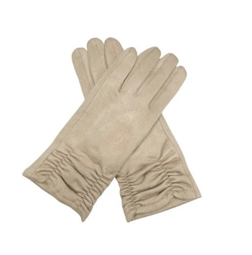 Women's Winter Gloves Faux Suede Soft Fleece Cozy Warm Ladies Fashion Gloves