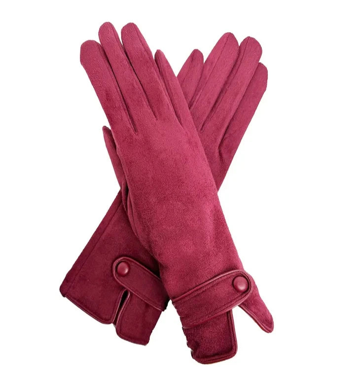Ladies Women Winter Gloves Fleece Faux Suede Gloves Warm Thermal Gloves Soft Lined
