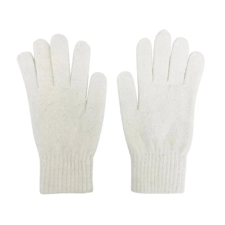 Women  Elegant Soft Plain Winter Gloves Thermal Warm Soft Fleece Lined Ladies Plain Knitted Gloves