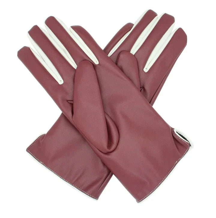 Women Winter Gloves Fleece Comfy Soft Leather Warm Thermal Lined Button Gloves