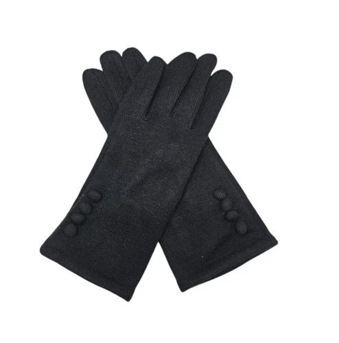 Women Winter Fashion Gloves Buttons Cashmere Blend Ladies Soft Cozy Warm Gloves