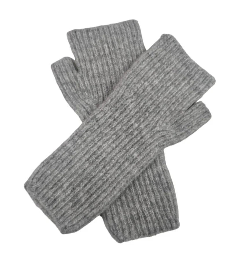 Women Soft Knitted Fingerless Gloves Cashmere Blend Winter Warm Long Wrist Glove