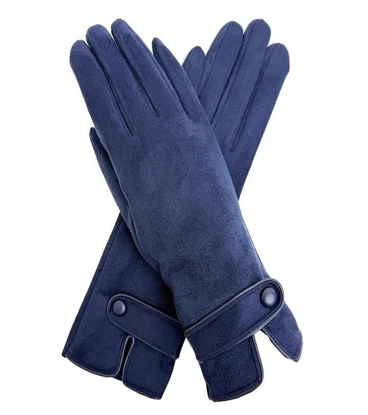 Ladies Women Winter Gloves Fleece Faux Suede Gloves Warm Thermal Gloves Soft Lined