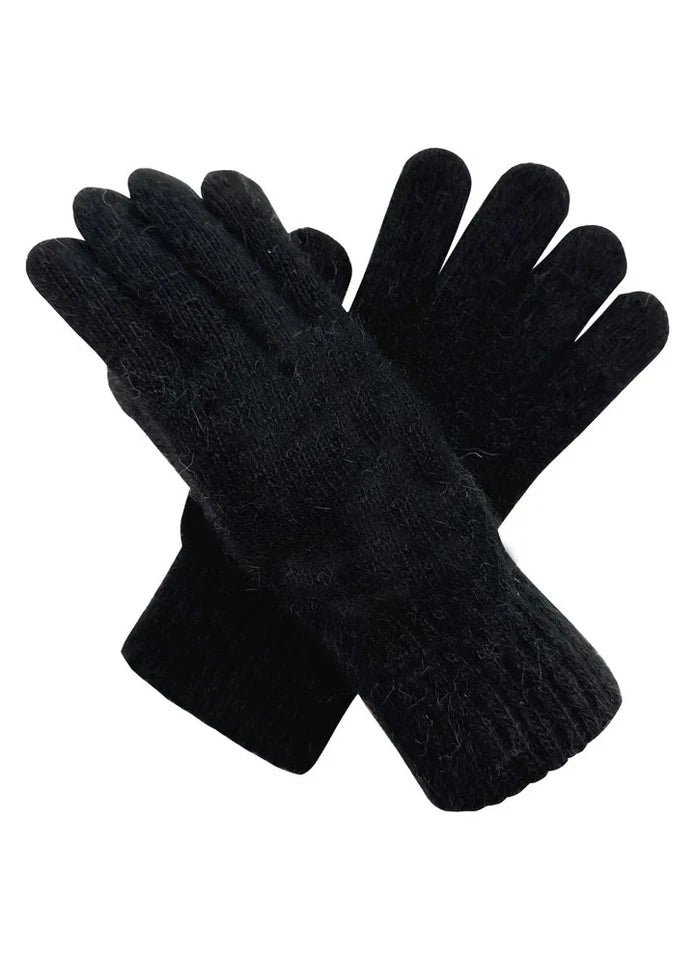 Women  Elegant Soft Plain Winter Gloves Thermal Warm Soft Fleece Lined Ladies Plain Knitted Gloves