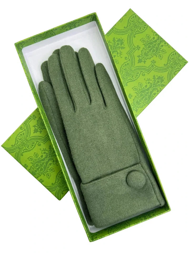 Women Winter Fashion Gloves Fleece Warm Comfy Soft Thermal Lined Button Touch Screen