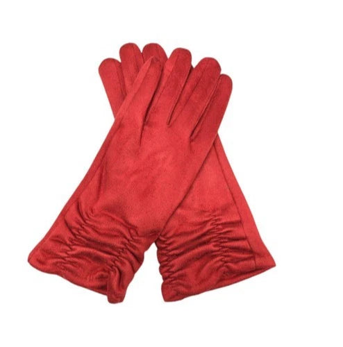 Women's Winter Gloves Faux Suede Soft Fleece Cozy Warm Ladies Fashion Gloves