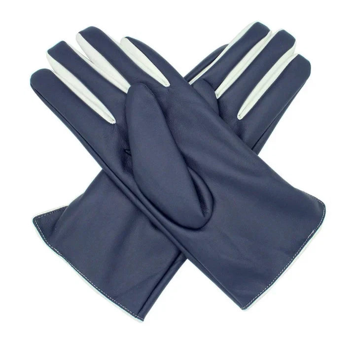 Women Winter Gloves Fleece Comfy Soft Leather Warm Thermal Lined Button Gloves