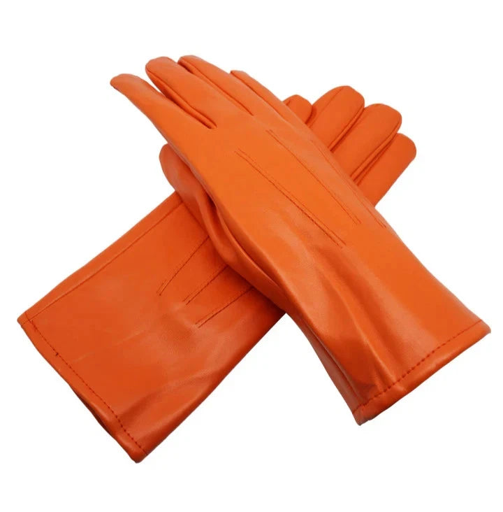 Women's Leather Gloves Winter Warm Soft Thermal Fleece Lined Driving Wrist Glove