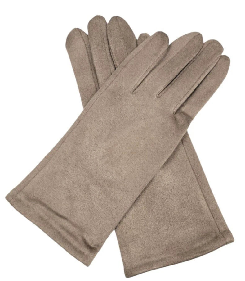 Women Plain Gloves Solid Colour Soft Cozy Warm Faux Suede Gloves  Fleece Touch Screen Gloves
