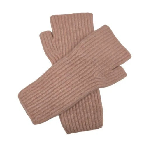 Women Soft Knitted Fingerless Gloves Cashmere Blend Winter Warm Long Wrist Glove