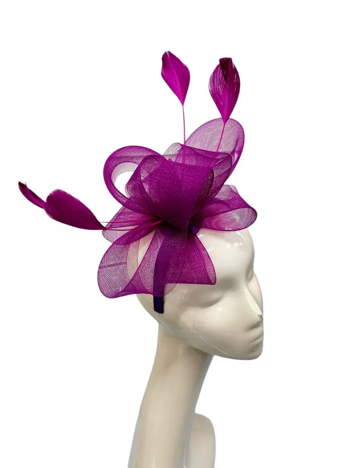 Feather Looped Fascinator Headband Clip Alice Band Ladies Day Weddings Races Royal Ascot