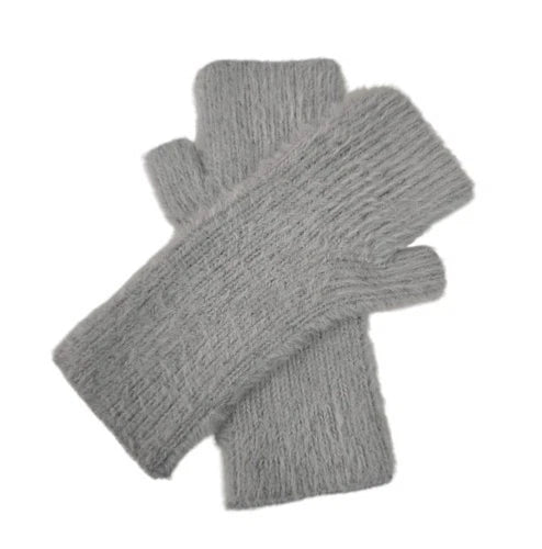 Unisex Women's Cashmere Blend Knitted Fingerless Gloves Winter Soft Wrist Warmers Gloves