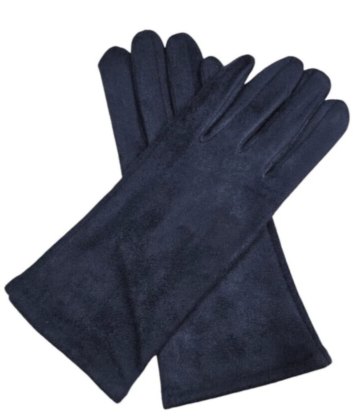 Women Plain Gloves Solid Colour Soft Cozy Warm Faux Suede Gloves  Fleece Touch Screen Gloves