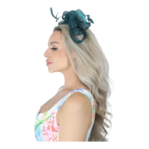 Womens Feather Looped Headband & Clip Fascinator Alice Band Ladies Day Wedding Royal Ascot