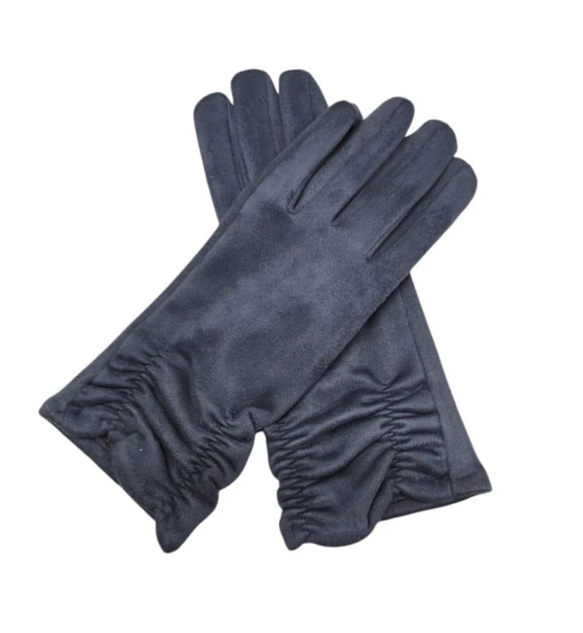 Women's Winter Gloves Faux Suede Soft Fleece Cozy Warm Ladies Fashion Gloves