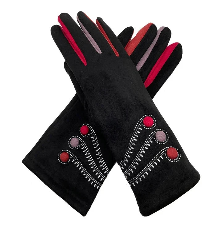 Women Fleece Lined Cosy Colourful Fashion Gloves Ladies Winter Warm Gloves Touch Screen