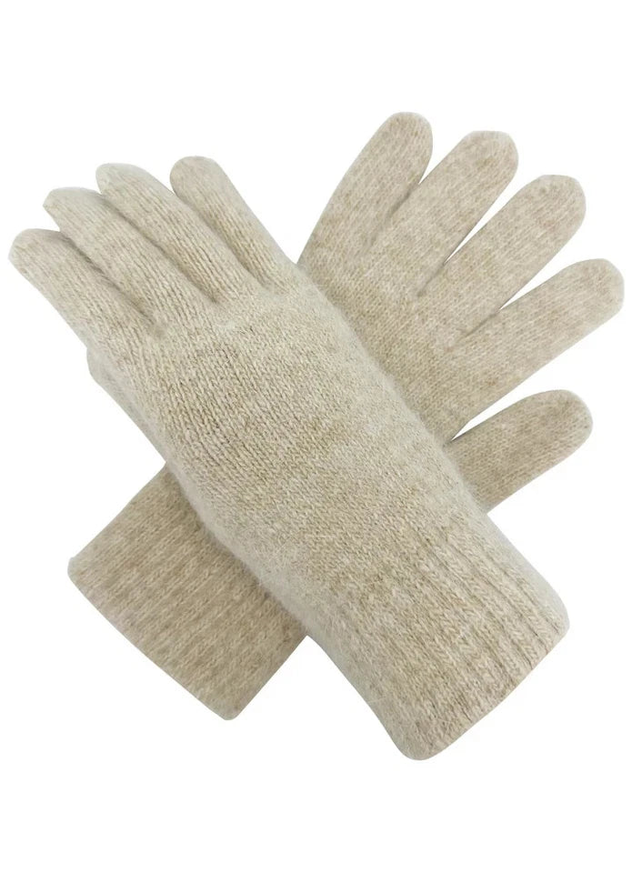 Women Elegant Soft Plain Winter Gloves Thermal Warm Soft Fleece Lined Ladies Plain Knitted Gloves
