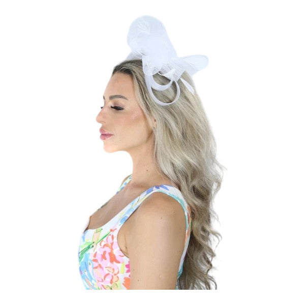 Womens Feather Looped Headband & Clip Fascinator Alice Band Ladies Day Wedding Royal Ascot