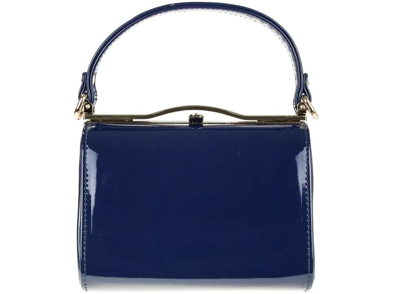 Patent Vintage Box Handbag Clutch Bag Top Handle Evening Bag For Women