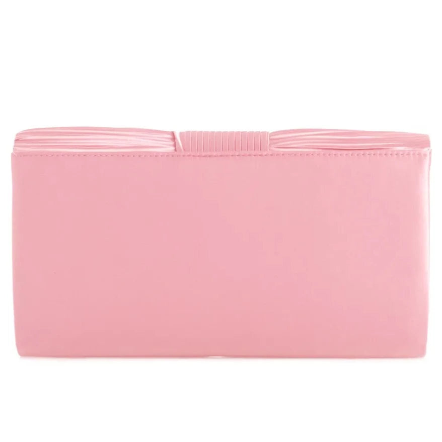 Women's Pleated Satin Clutch Bag Evening Wedding Party Handbags