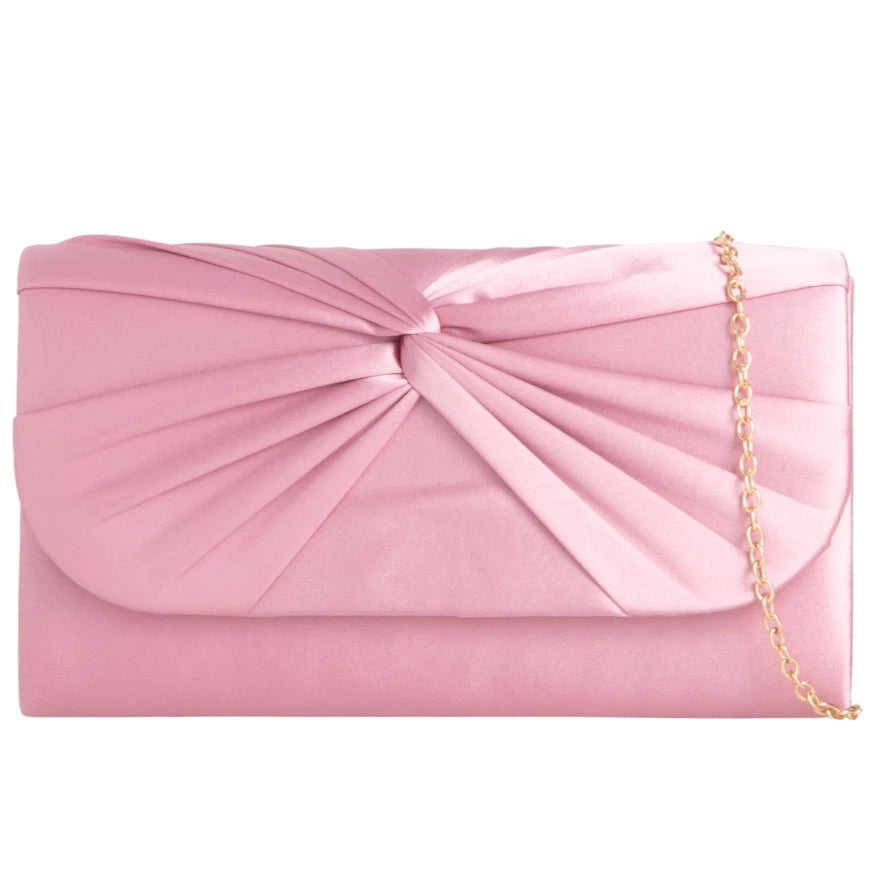 Satin Pleated Evening Prom Party Clutch Bag
