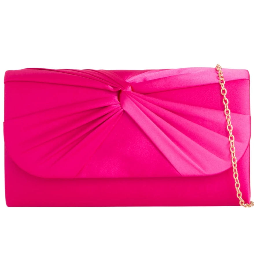 Satin Pleated Evening Prom Party Clutch Bag