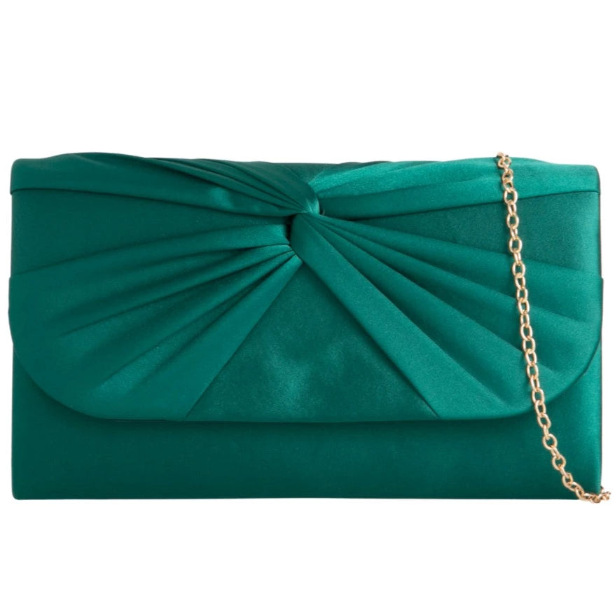 Satin Pleated Evening Prom Party Clutch Bag