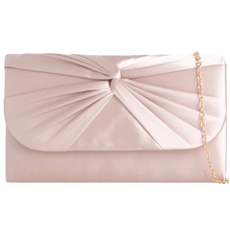 Ladies Satin Pleated Clutch Bag Evening Prom Party Handbag