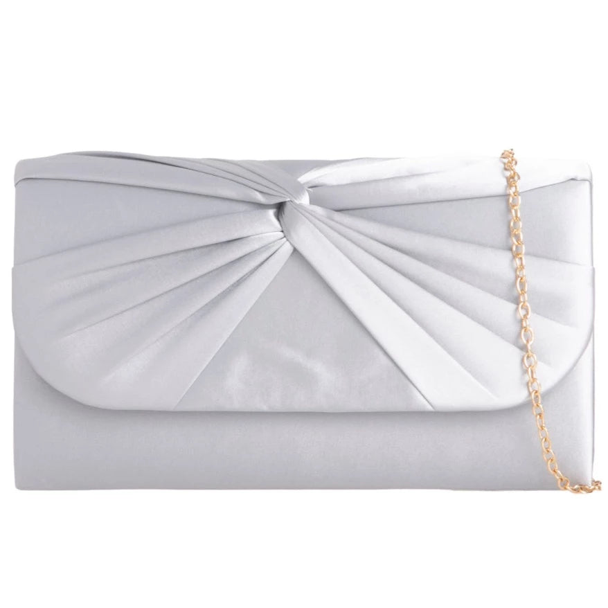 Satin Pleated Evening Prom Party Clutch Bag