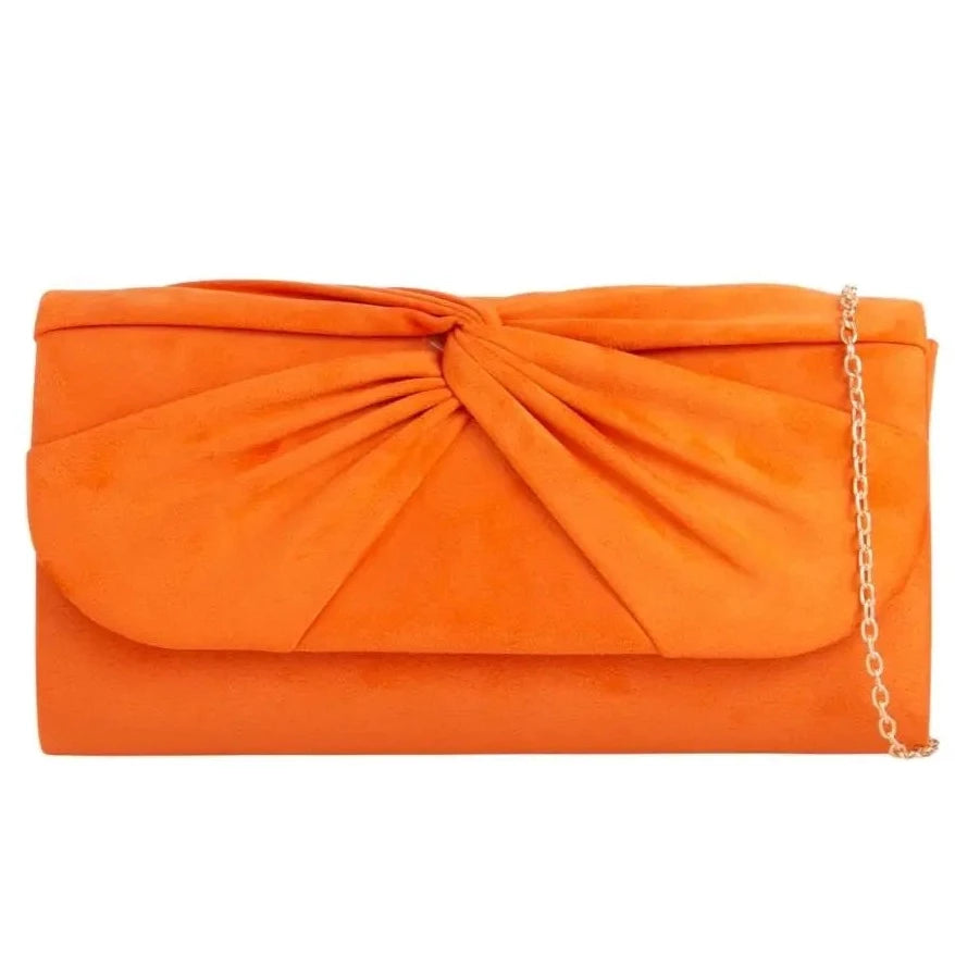 Pleated Suede Clutch Bag Evening Party Shoulder Handbag For Women