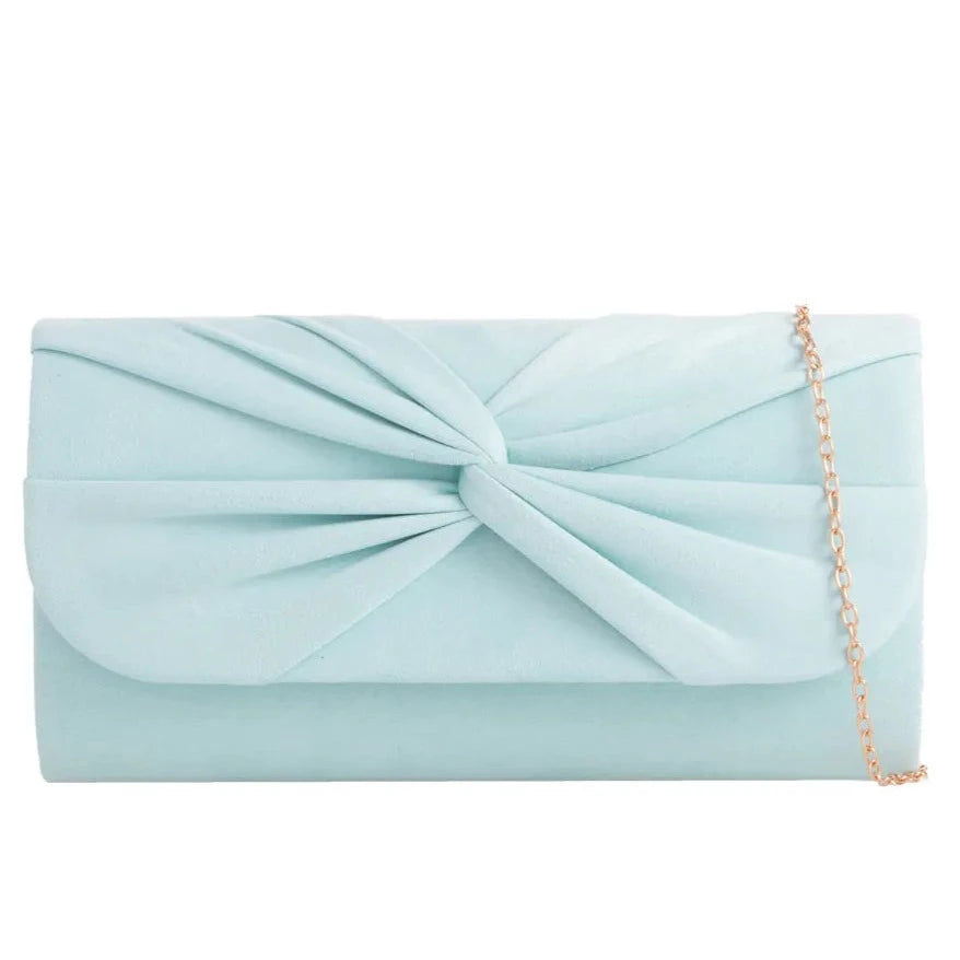 Pleated Suede Clutch Bag Evening Party Shoulder Handbag For Women