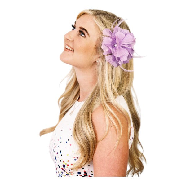 Small Flower Feather Beaded Fascinator Hair Clip Pin Wedding Party Ladies Day Races Royal Ascot