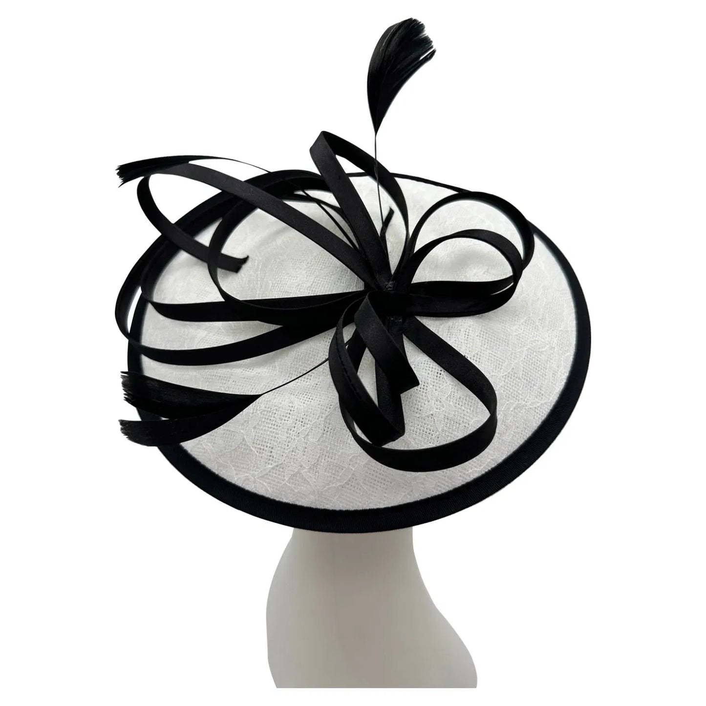 Satin Loops Hatinator Wedding Fascinator Headband Clip Circle Hat Races Royal Ascot