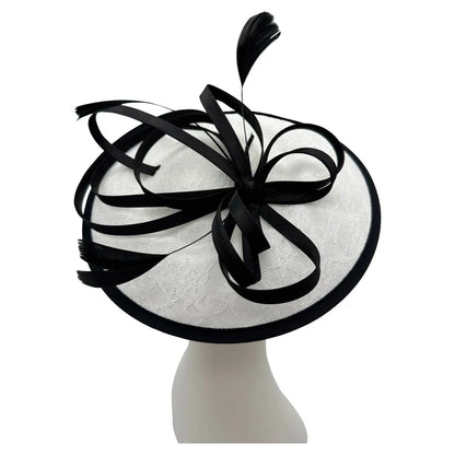 Satin Loops Hatinator Wedding Fascinator Headband Clip Circle Hat Races Royal Ascot