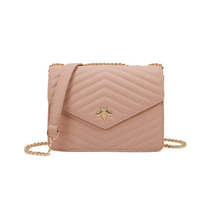 Women's Quilted Bee Crossbody Bag Cross Over Satchel Bag