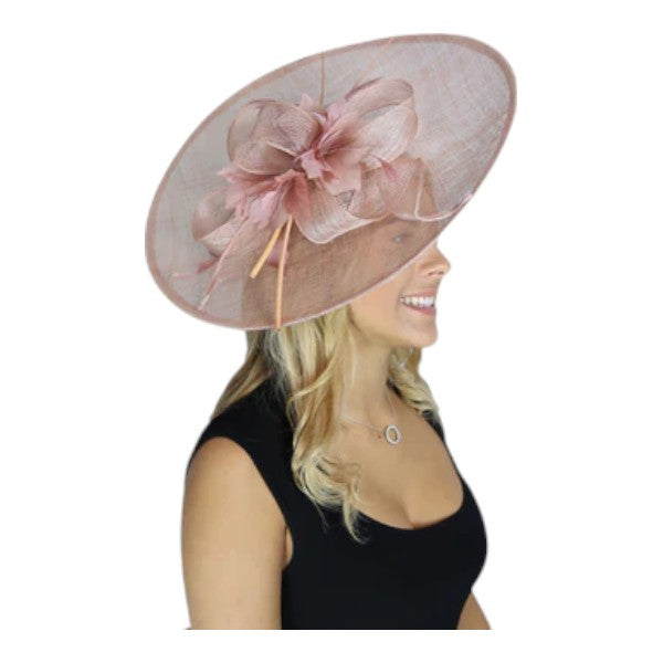 Womens Large Flower Feather Hatinator Headband Fascinator for Wedding Royal Ascot Party