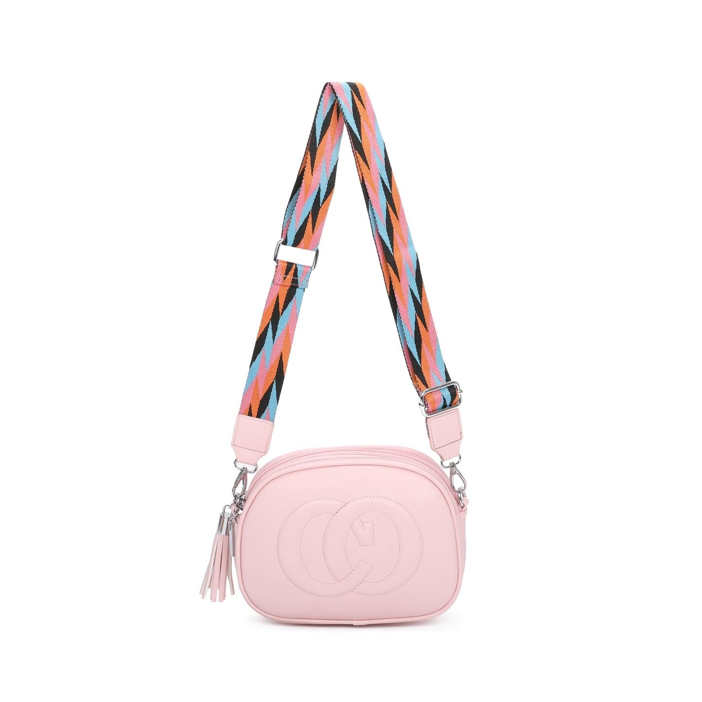 Ladies CO Crossbody Bag Messenger Bag Women Faux Leather Handbag Shoulder Over colorful strap Bags
