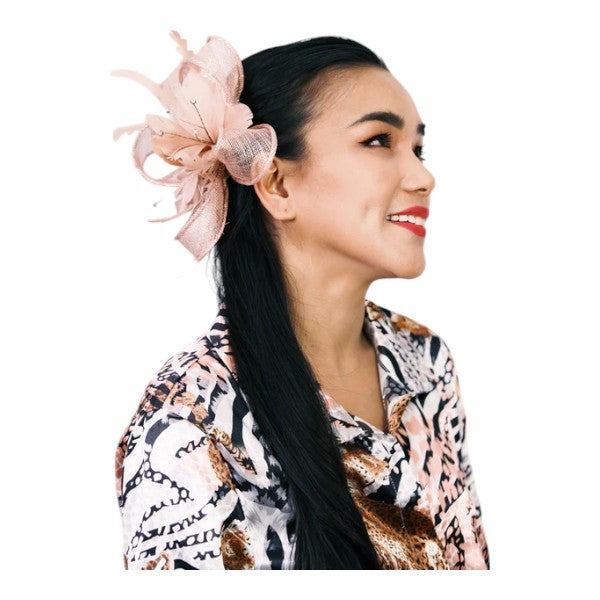 Women Wedding Fascinator Headband & Hair Clip Feather Flower Ladies Day Races Royal Ascot UK