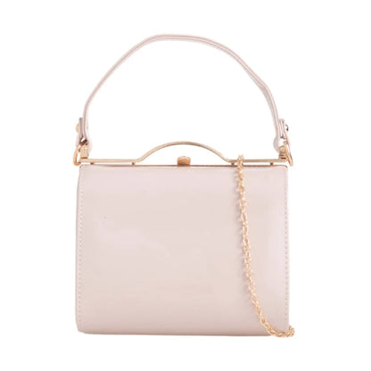 Patent Vintage Box Handbag Clutch Bag Top Handle Evening Bag For Women