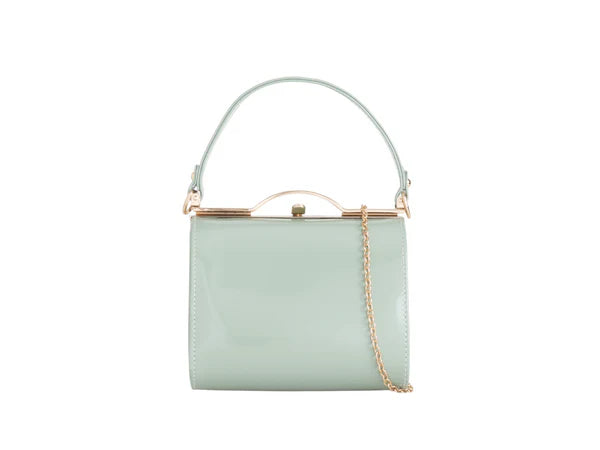 Patent Vintage Box Handbag Clutch Bag Top Handle Evening Bag For Women