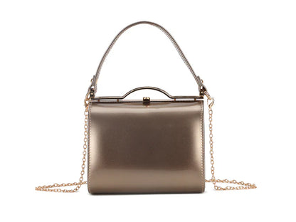 Patent Vintage Box Handbag Clutch Bag Top Handle Evening Bag For Women
