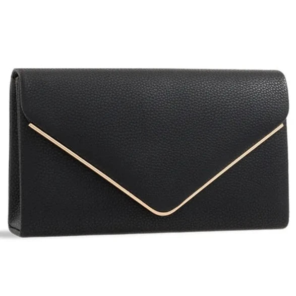 Women's Clutch Bag Faux Leather Plain Envelope Evening Bag Purse Party Wedding Handbag