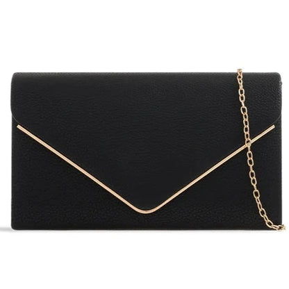 Women's Clutch Bag Faux Leather Plain Envelope Evening Bag Purse Party Wedding Handbag